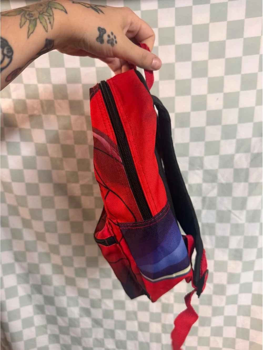 Spider-Man Themed Kids Backpack Red Blue